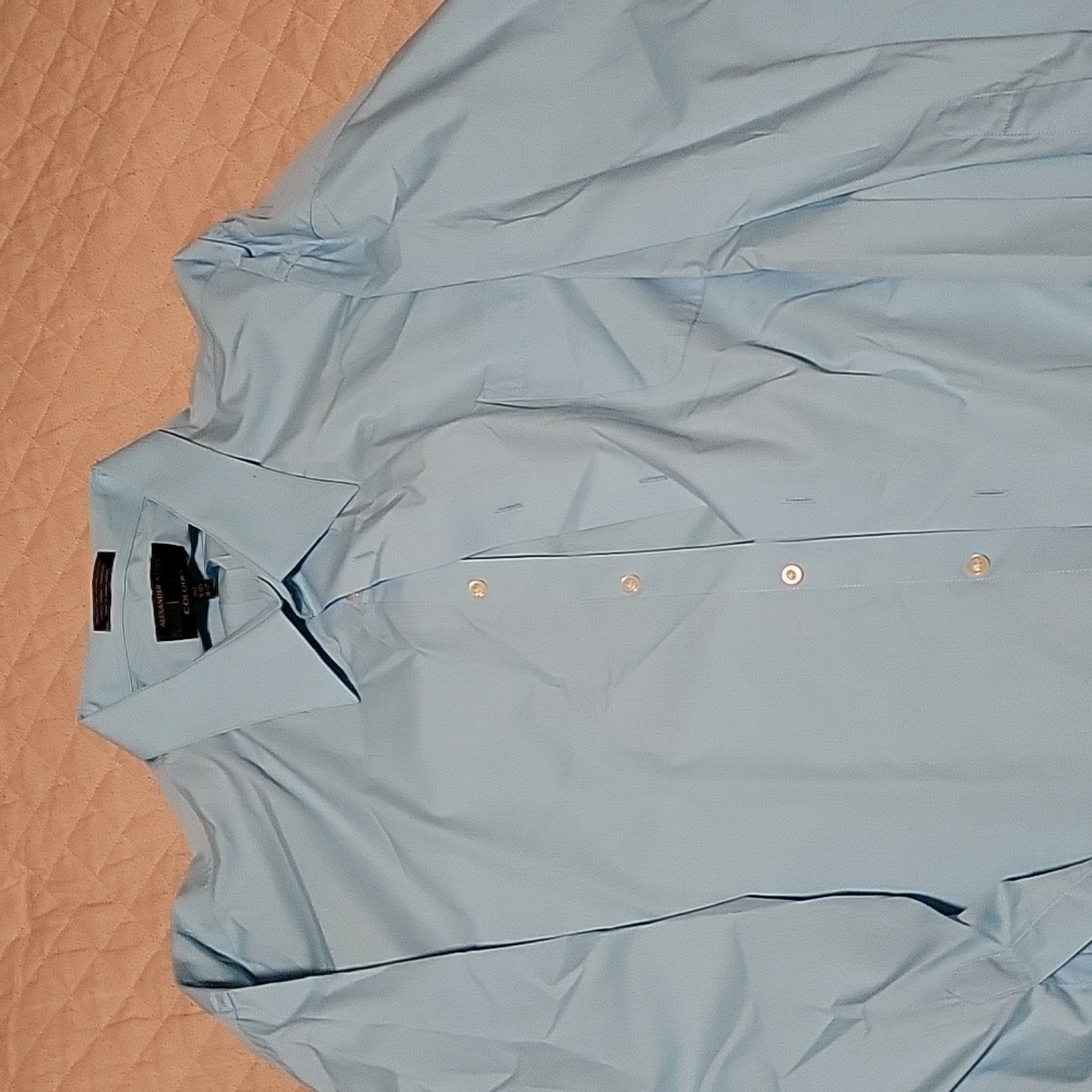 EUC Alexander Julian Colours Dress Shirt Baby Blue 3XLT 19-19.5 36/37